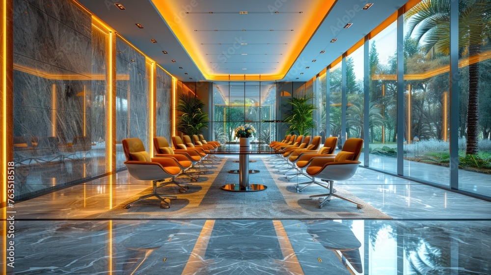 Luxury architecture of large business conference center - obrazy, fototapety, plakaty 
