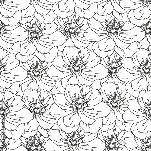 Abstract floral background. Coloring page for adults and children.