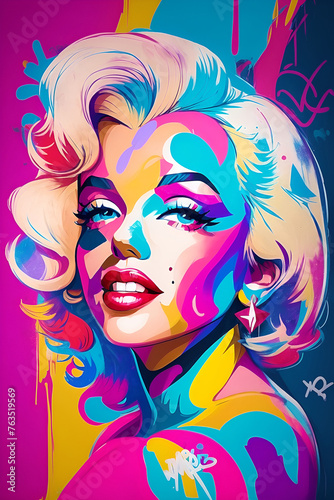 Beautiful woman illustration in graffiti style