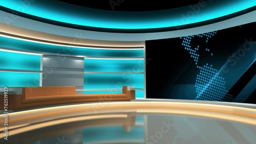 Tv studio. News room. Studio Background. Newsroom bakground. Backdrop for any green screen or chroma key video production. Loop
