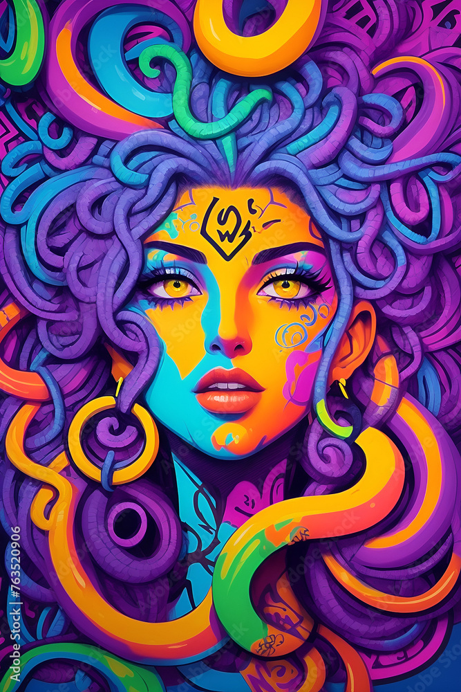 Beautiful woman illustration in graffiti style Beautiful woman illustration in graffiti style