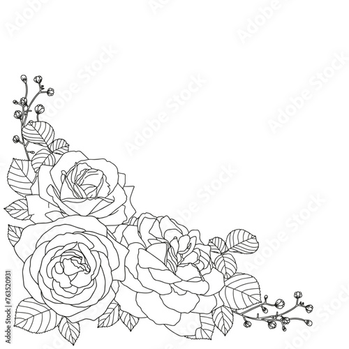 Abstract floral background. Coloring page for adults and children.