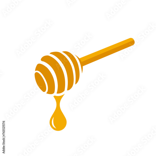 yellow Honey dipper icons and silhouette premium editable vector