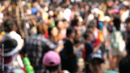 Wallpaper Mural Songkran in Thailand, Traditional Thai New Year Festival. Songkran is inscribed as the UNESCO’s Intangible Cultural Heritage event. Locals and tourists play water and use water guns to enjoy  Torontodigital.ca