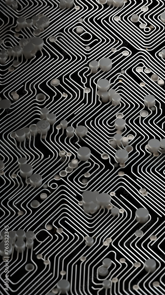 Abstract Black and White Wavy Lines

