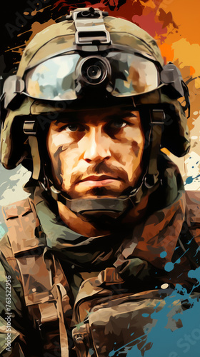 Soldier in Combat Gear Portrait