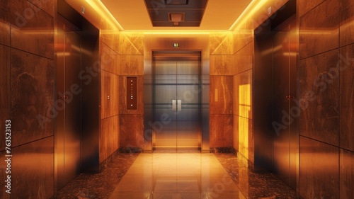 elevator with closed door
