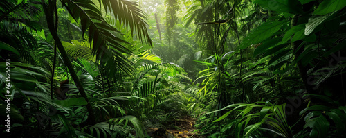 Native tropic amazon rainy forest.  Eco concept
