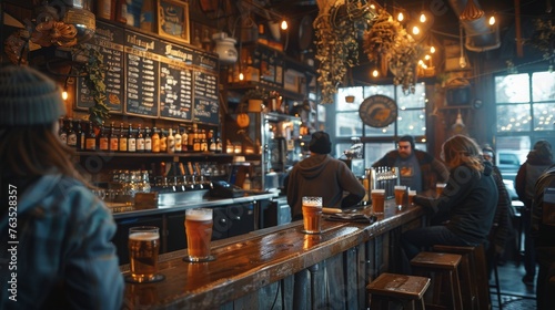 Group of People Sitting at a Bar