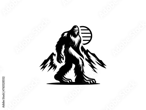 Epic Encounter: Bigfoot Vector Illustration for Adventure Designs and Cryptid Artistry