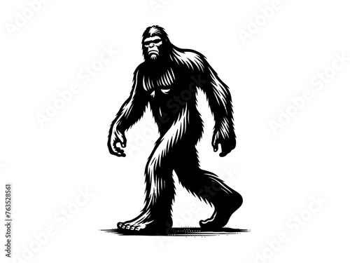 Epic Encounter: Bigfoot Vector Illustration for Adventure Designs and Cryptid Artistry