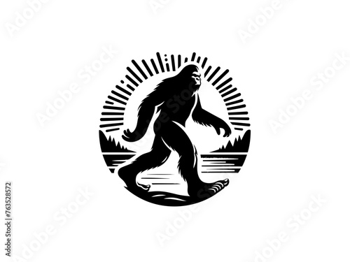 Epic Encounter: Bigfoot Vector Illustration for Adventure Designs and Cryptid Artistry