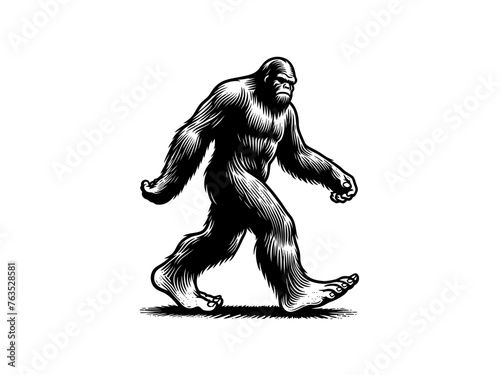 Epic Encounter: Bigfoot Vector Illustration for Adventure Designs and Cryptid Artistry