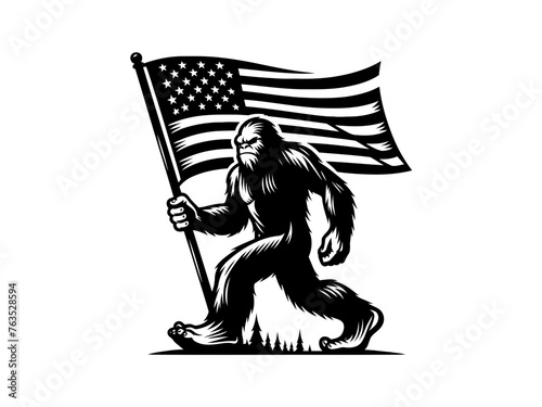 Epic Encounter: Bigfoot Vector Illustration for Adventure Designs and Cryptid Artistry
