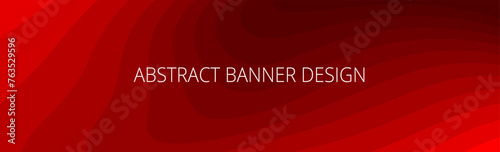 Red abstract banner with sharp wavy lines and gradient transition, dynamic fluid shape. Background template	