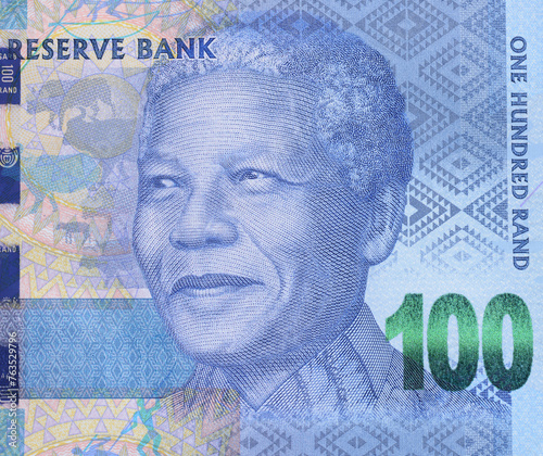Nelson Mandela portrait on Banknote of the South African rand