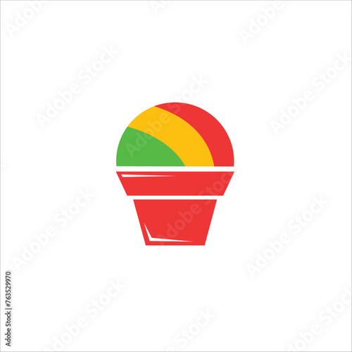vector colorful shaved ice illustration, suitable for wall decoration, table stickers, etc