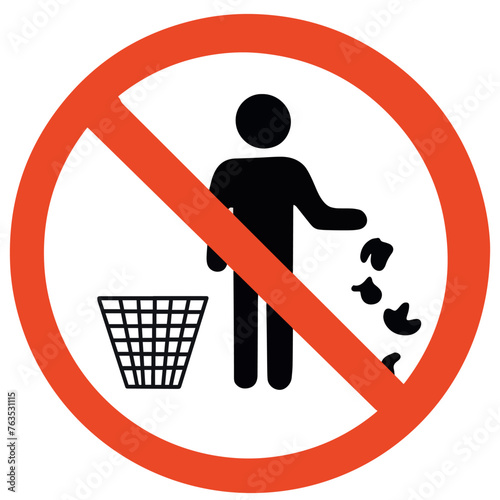 Vector throw garbage in its place icon illustration