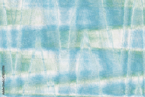 turquoise blue  striped watercolored background. Ikat pattern. Batik textile texture with ombre effect. Abstract tie dye organic sea print. Modern knitted scarf,