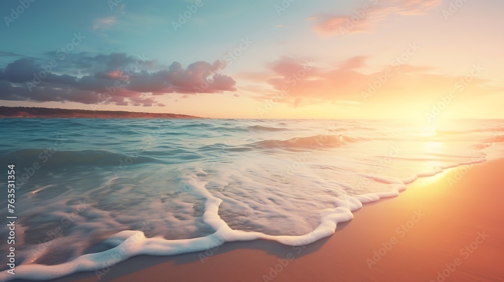 A Serene Blurred Background: Sunset Beach
