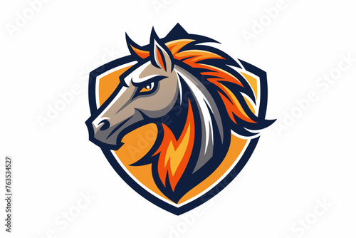 Fototapeta Naklejka Na Ścianę i Meble -  A sports team logo featuring a horse vector art illustration