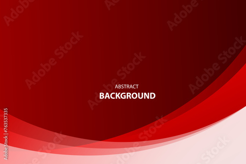 Red and white wave layer overlaps modern background. vector illustration