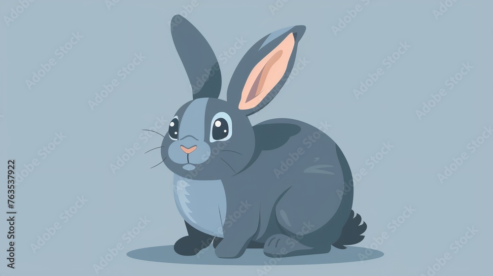 Fototapeta premium a cartoon rabbit sitting down with a blue background