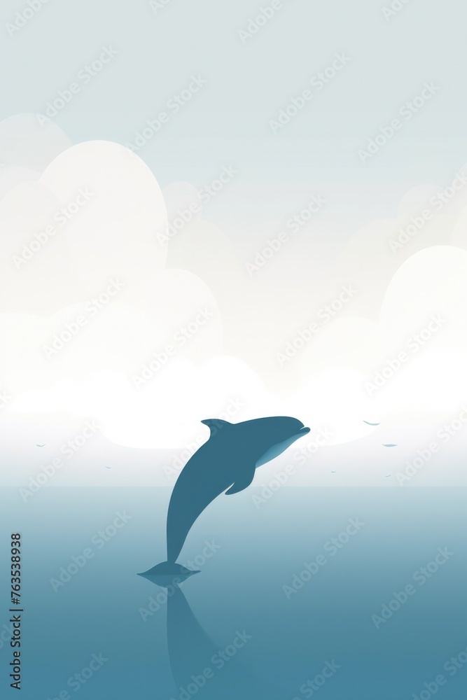 Obraz premium A dolphin is swimming in the ocean