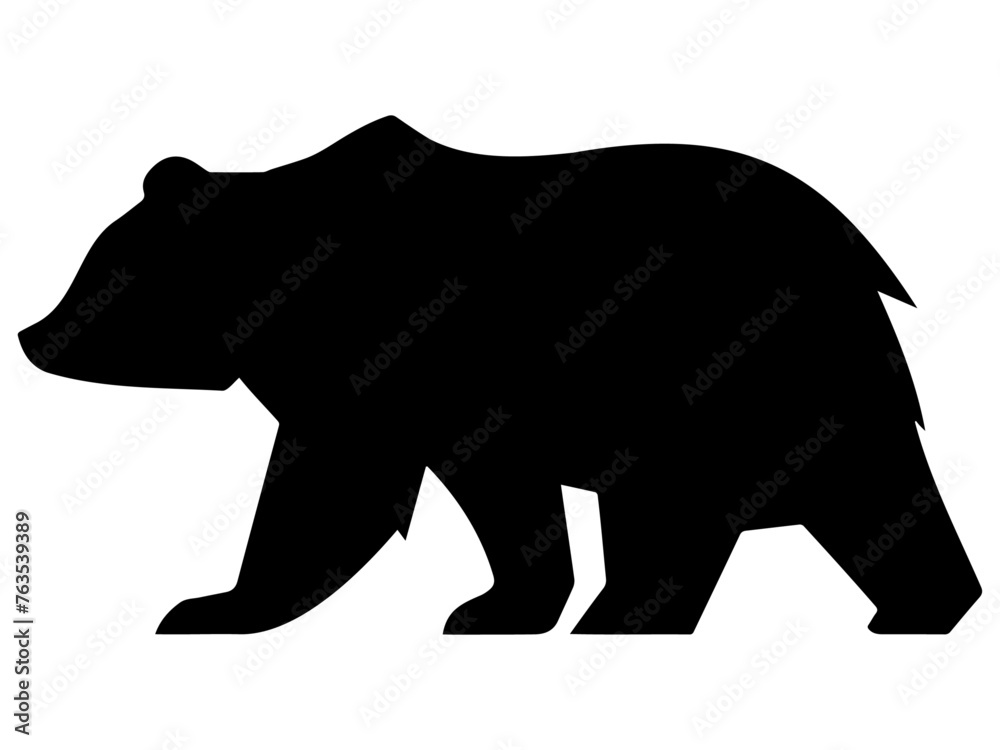 Fototapeta premium Vector silhouette of a walking bear