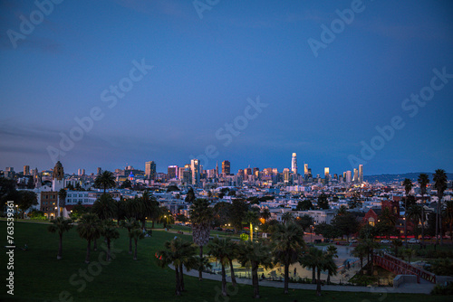 San Francisco Dolores Park dusk photo