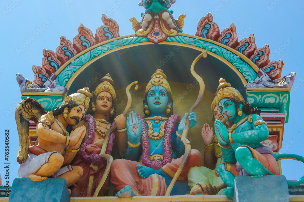 Obraz premium Sree Seetha Rama Lakshmana Sametha Hanuman Mandir, Rishikesh. India