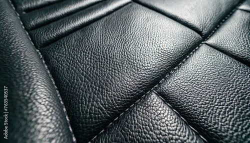 seamless dark black leather background pattern tileable closeup textile texture of soft plush luxury cow hide or other creature or animal skin a high resolution fashion backdrop 3d rendering photo