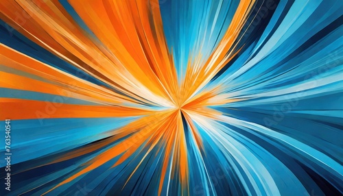 a vibrant abstract background with a burst of blue and orange colors