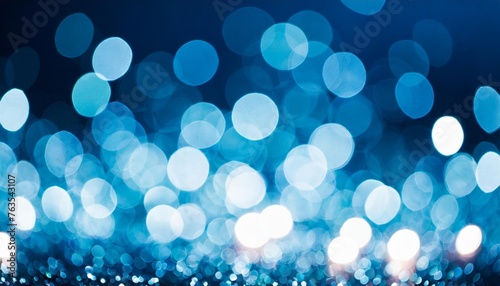 abstract bokeh background lights on blue background