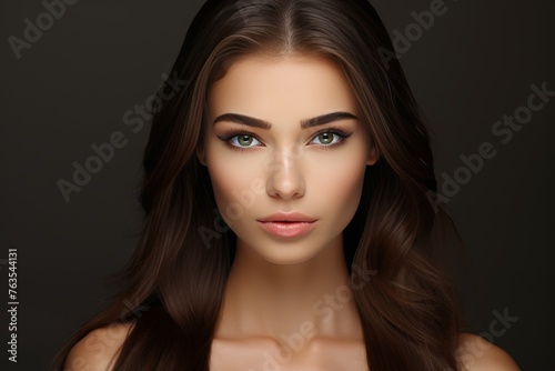 Gorgeous young woman with beautiful and flawless well-groomed skin, beauty and skincare concept