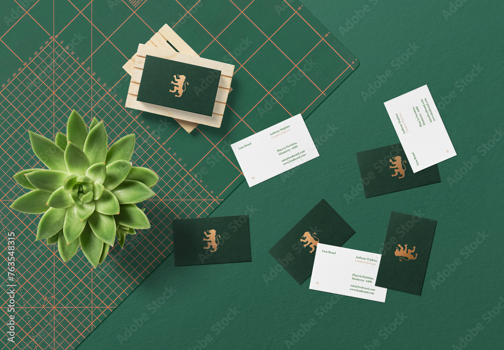 Business Cards Composition Mockup Stock Template | Adobe Stock