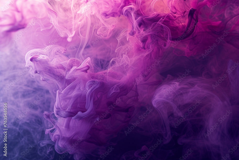 A fluid and graceful viva magenta smoke display, with light and splashes, forming a captivating abstract background, inspired by ink dispersing in water