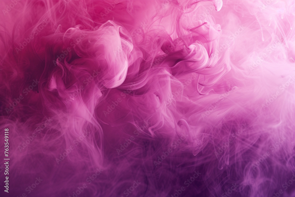 A serene and flowing viva magenta smoke pattern, illuminated with light and creating gentle splashes, set against an abstract, ink-in-water themed background