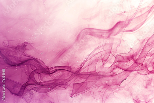A serene viva magenta smoke scene, with light and delicate splashes, forming an abstract, ink-in-water inspired background