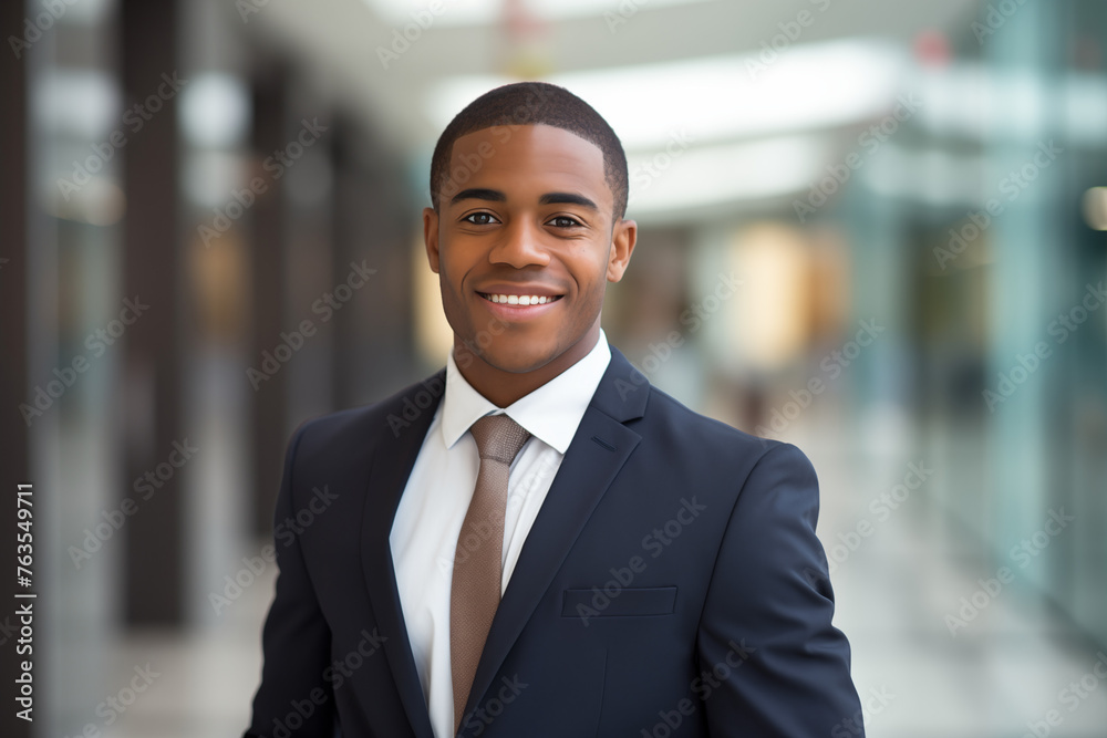 Smiling black businessman in suit. Man in work clothes. Rich man. Business boss. Boss of a start-up. Black man. Africa man. African country.AI. Smiling black businessman in suit. Man in work clothes. Rich man. Business boss. Boss of a start-up. Black man. Africa man. African country.AI.