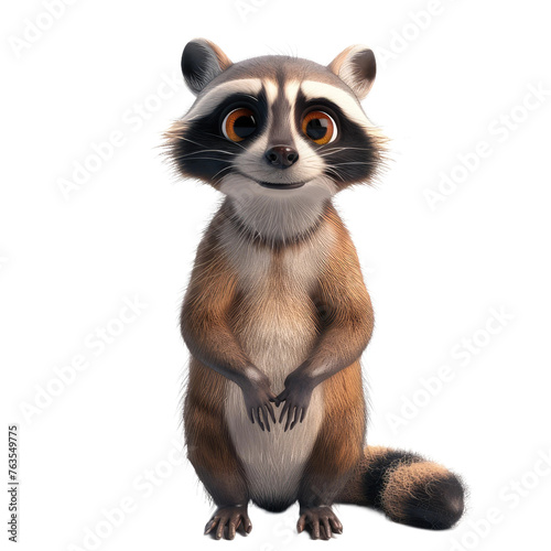 A cartoon raccoon is smiling and looking at the camera © shamim01946@gmail.co