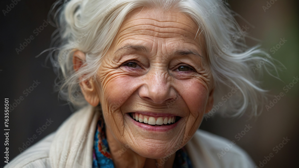 Happy smiling elderly white woman. Happy smiling elderly white woman.