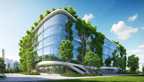 Ecofriendly building in the modern city Sustainable