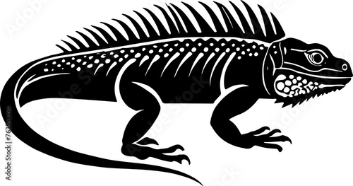  Iguana or lizard icon isolated on white background
