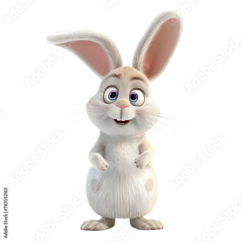 A cartoon rabbit with a big smile on its face © DX