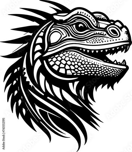  Iguana or lizard icon isolated on white background © Amiko