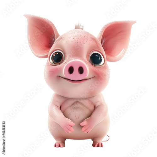 A cartoon pig with a big smile on its face © shamim01946@gmail.co