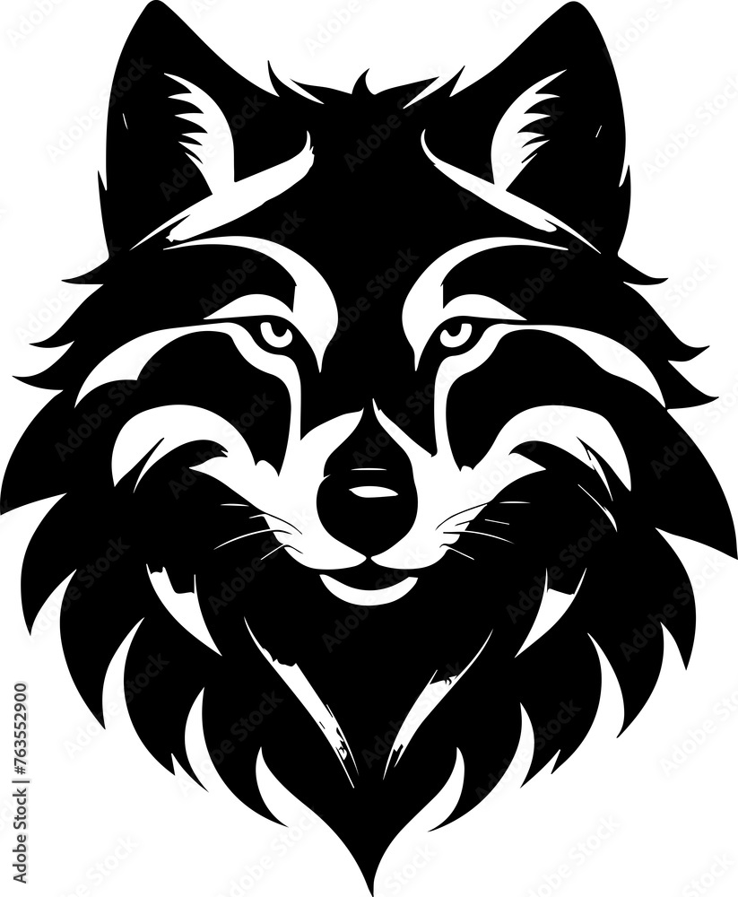 Wolf icon logotype design isolated on white background