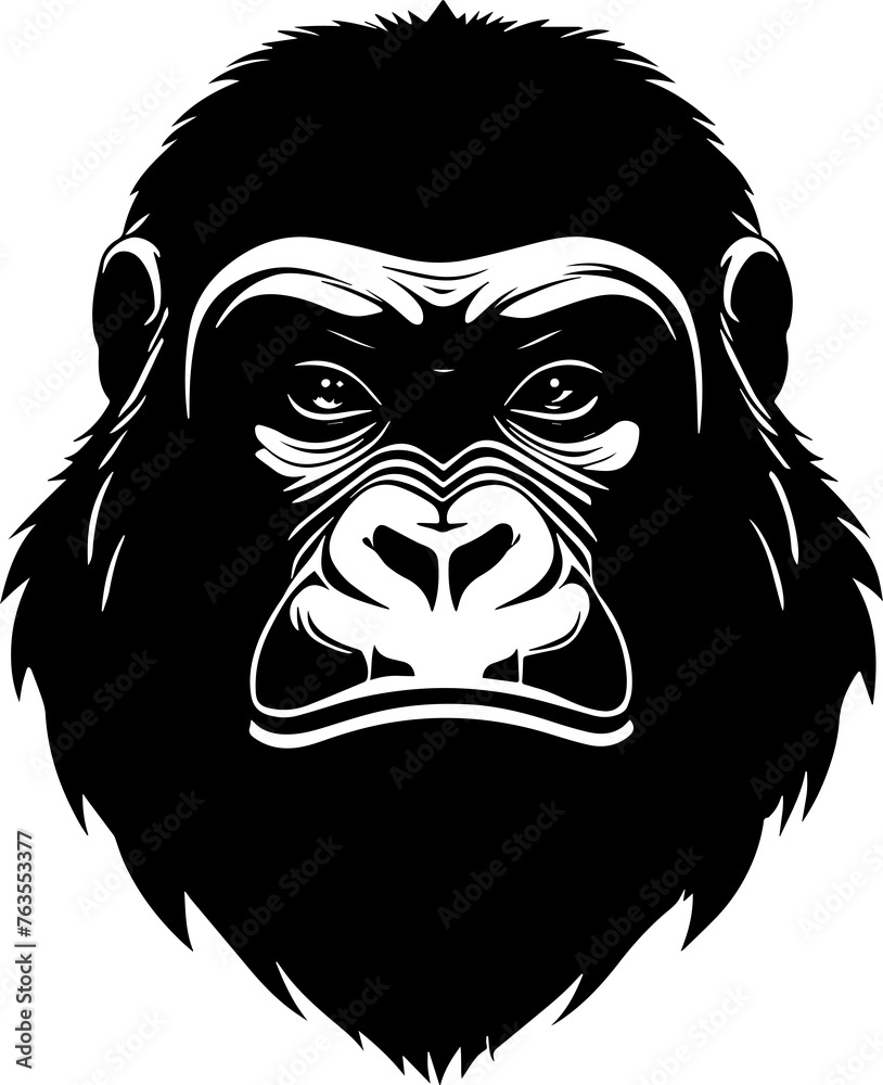 Chimpanzee head silhouette 