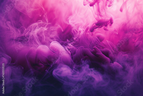 Flowing viva magenta smoke with vibrant light splashes  against an abstract backdrop  capturing the essence of ink blending in water